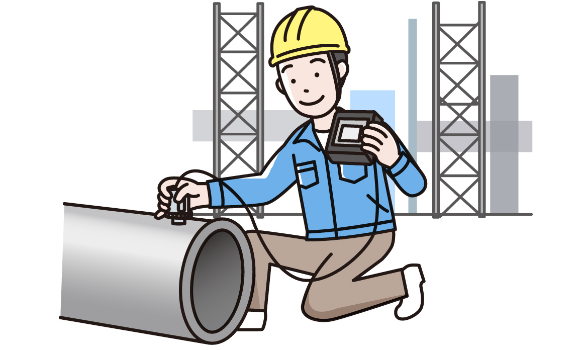 検査している人のイラスト